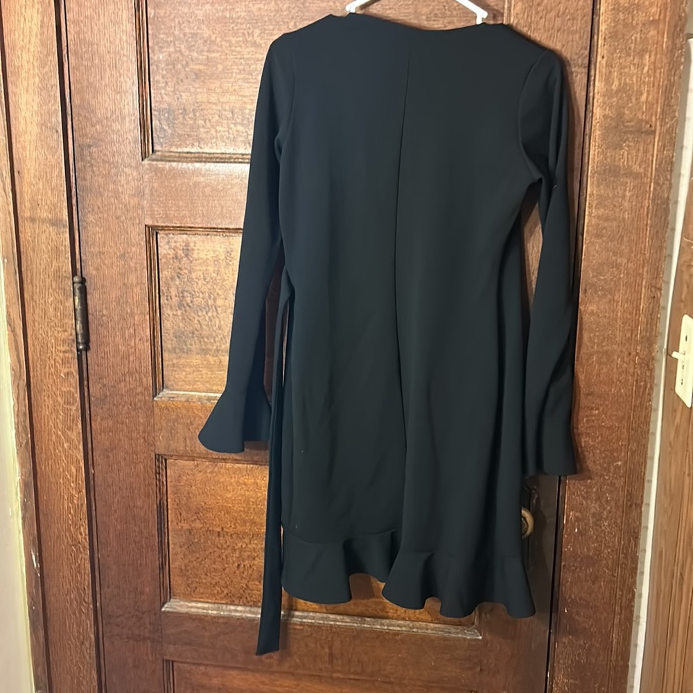 Blue Blush Black Wrap Dress with Grommet sz L - Picture 8 of 9